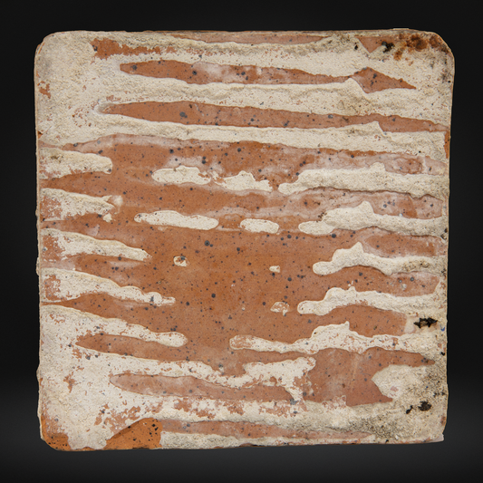 Medieval Encaustic Tile, Geometric / Bird - 15th Century, France