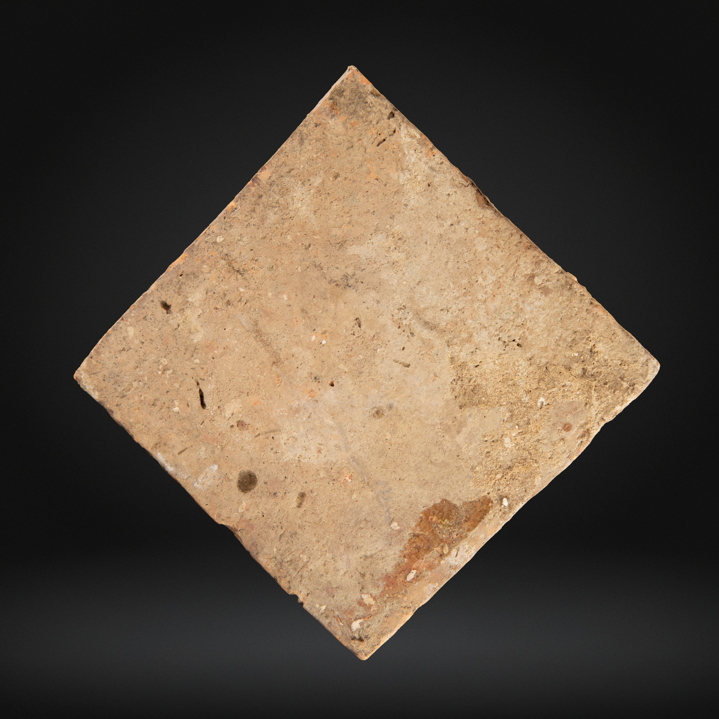 Medieval Encaustic Quatrefoil Floor Tile - 14th Century, Northern France
