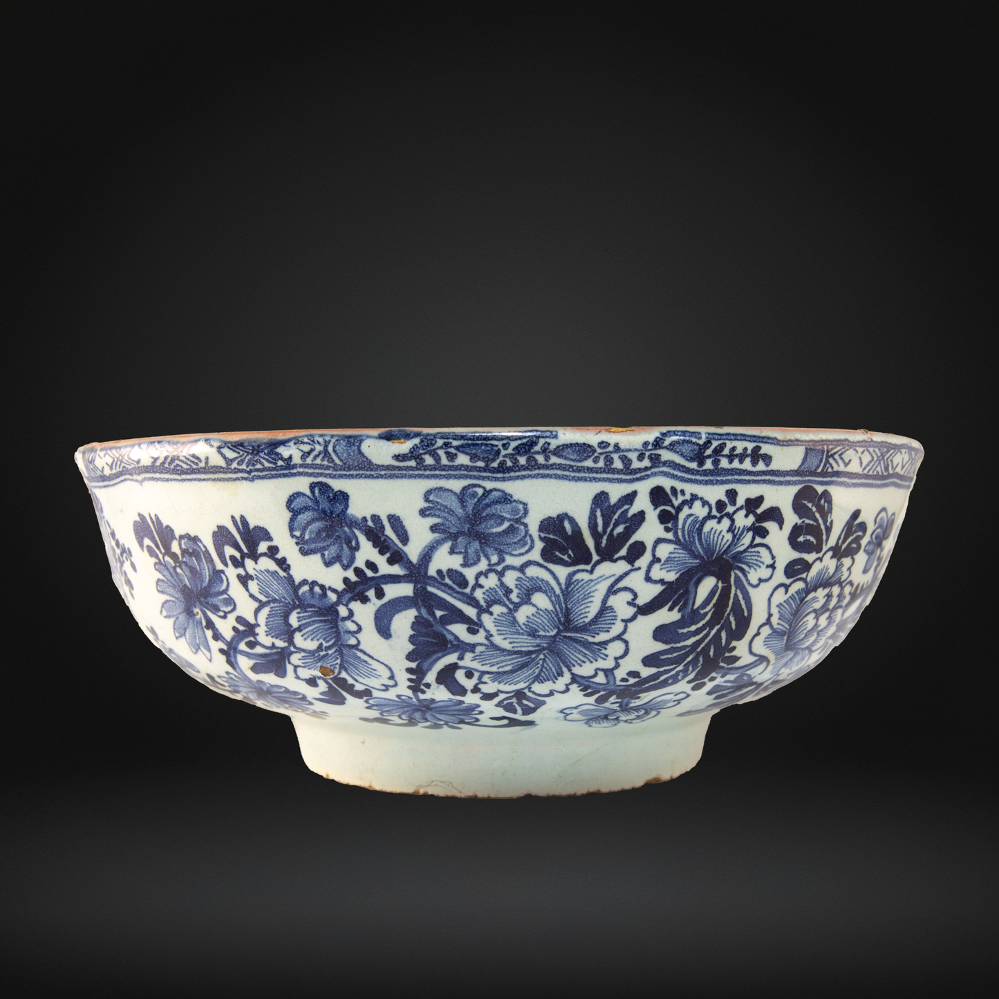 Mid 18th Century English Delftware Colander Bowl
