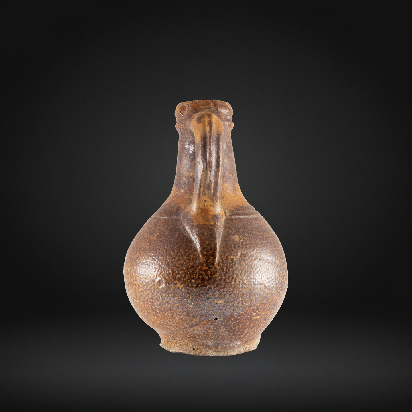 Small 17th Century Bellarmine Bottle, Salt Glazed Dumpty Bottle - 15.5cm