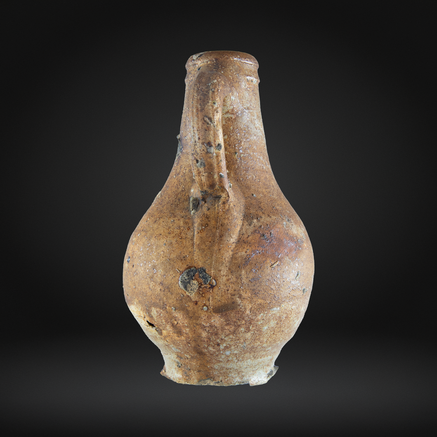 Small 17th Century Bellarmine Bottle, Salt Glazed Witch Bottle - Frechen 15.5cm