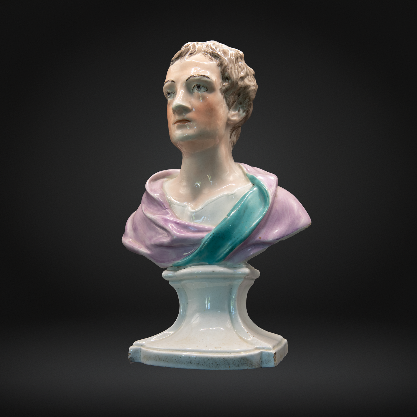 Staffordshire Pearlware Bust of Sir Isaac Newton c1790-1800