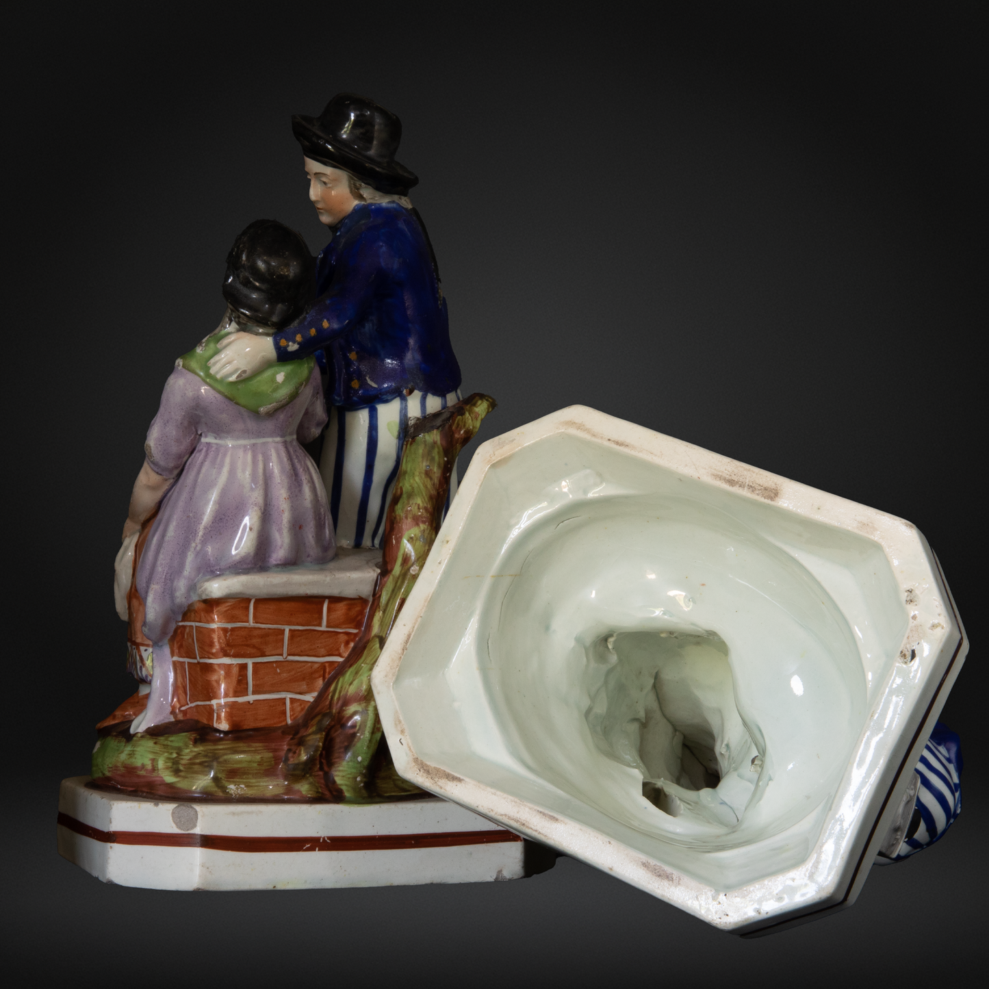 PAIR of Staffordshire Pottery Pearlware Figures - Sailor's Farewell & Return - Early 19th Century
