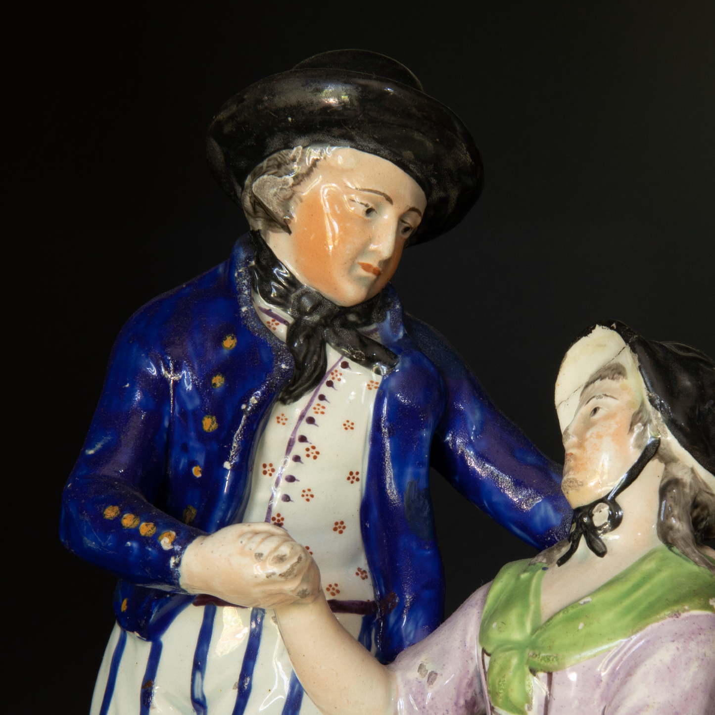 PAIR of Staffordshire Pottery Pearlware Figures - Sailor's Farewell & Return - Early 19th Century