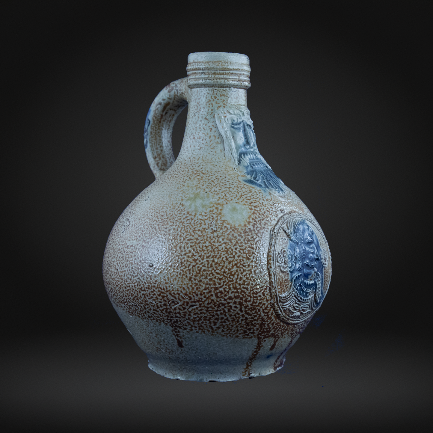 Cobalt Splashed Bellarmine Bottle circa 1600
