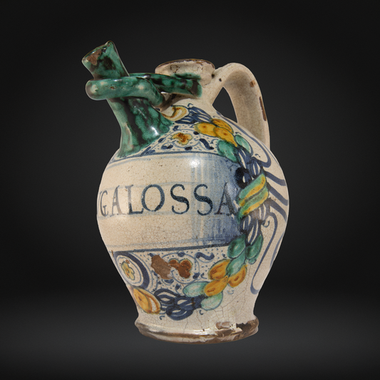 Dated 16thC Italian Renaissance Maiolica Wet Drug Jar 'A. DE. BVGALOSSA' 1545