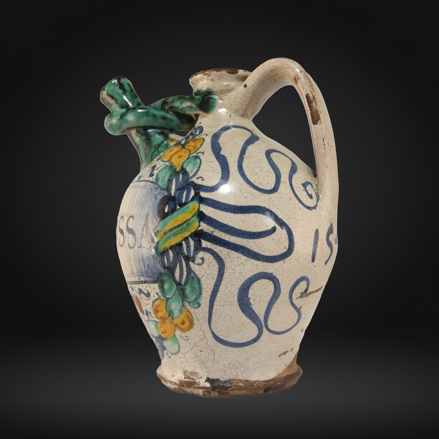 Dated 16thC Italian Renaissance Maiolica Wet Drug Jar 'A. DE. BVGALOSSA' 1545