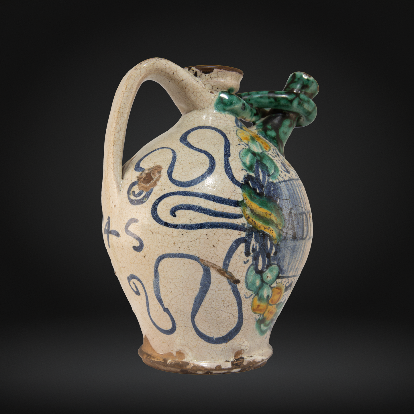 Dated 16thC Italian Renaissance Maiolica Wet Drug Jar 'A. DE. BVGALOSSA' 1545
