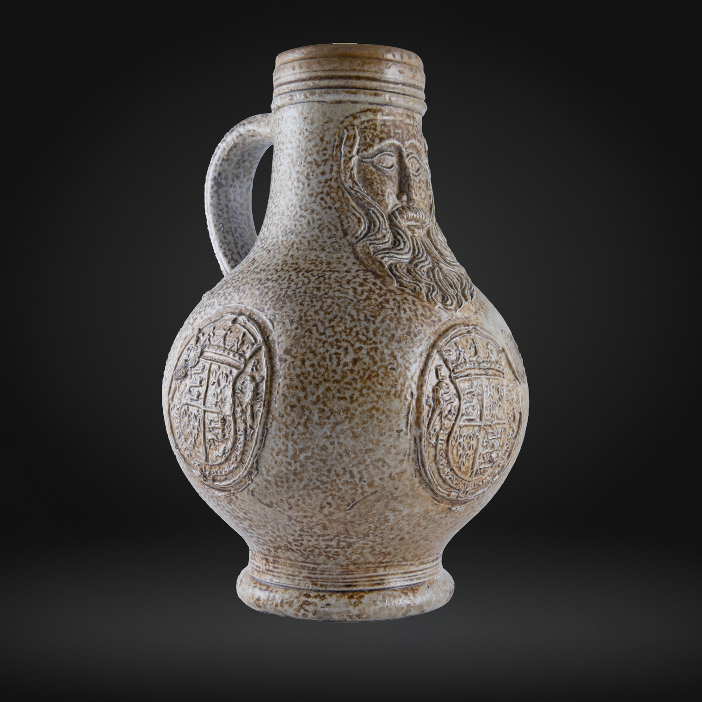 16th Century Bellarmine Bottle, ELIZABETH I Coat of Arms