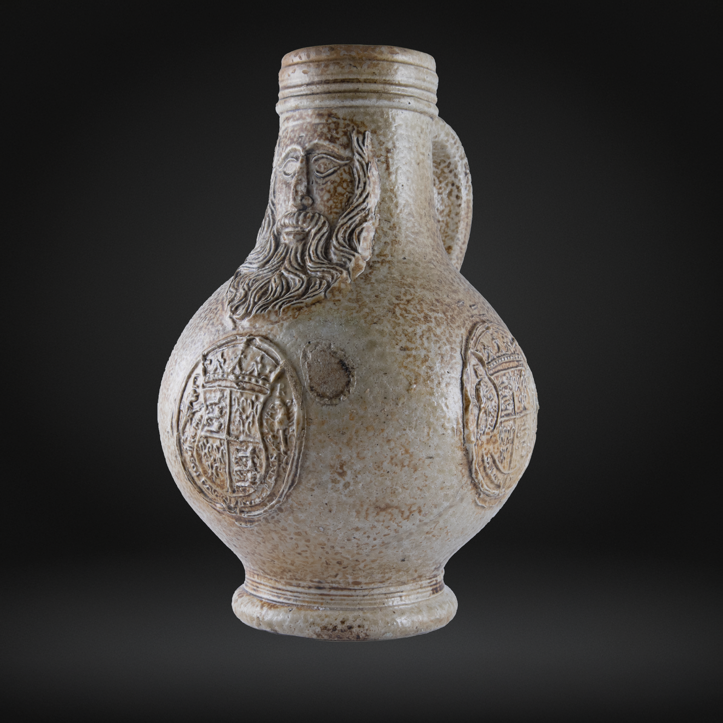 16th Century Bellarmine Bottle, ELIZABETH I Coat of Arms