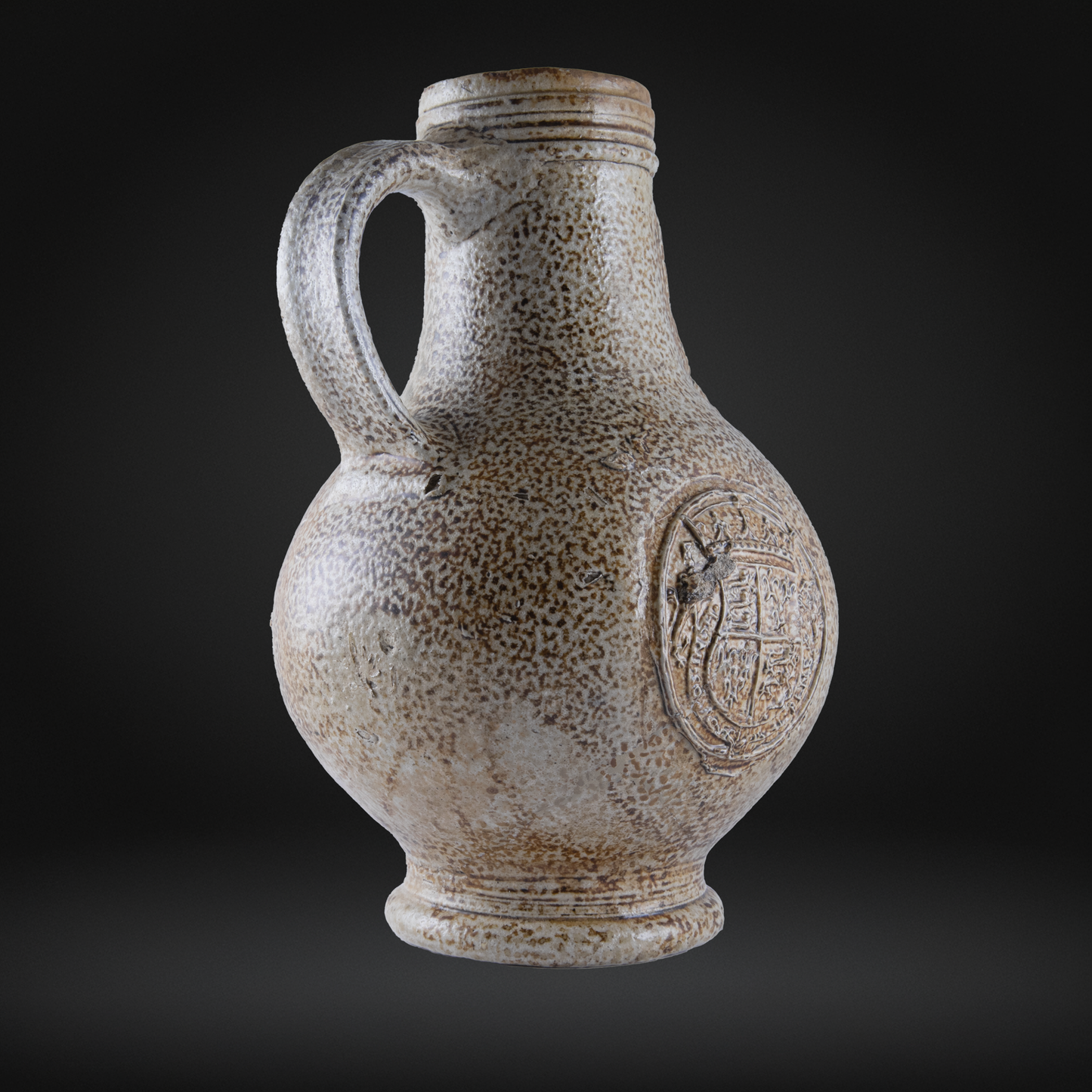 16th Century Bellarmine Bottle, ELIZABETH I Coat of Arms