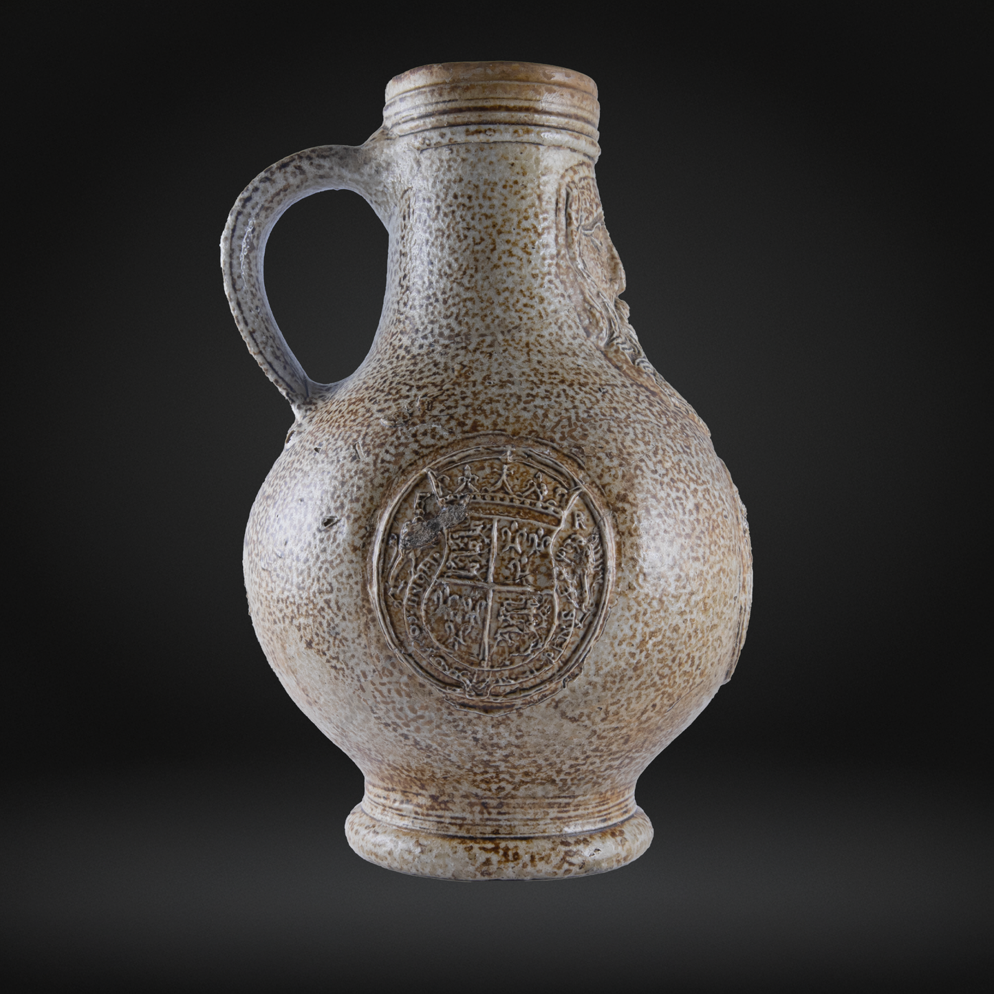 16th Century Bellarmine Bottle, ELIZABETH I Coat of Arms