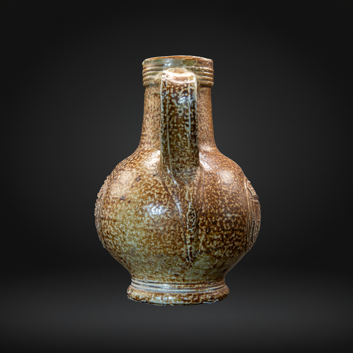 16th Century 3x Medallion Bellarmine Bottle, ELIZABETH I Coat of Arms