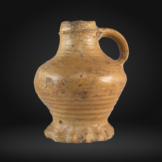 Early German Salt Glaze Stoneware Jug - Raeren circa 1500, Mid-Sized