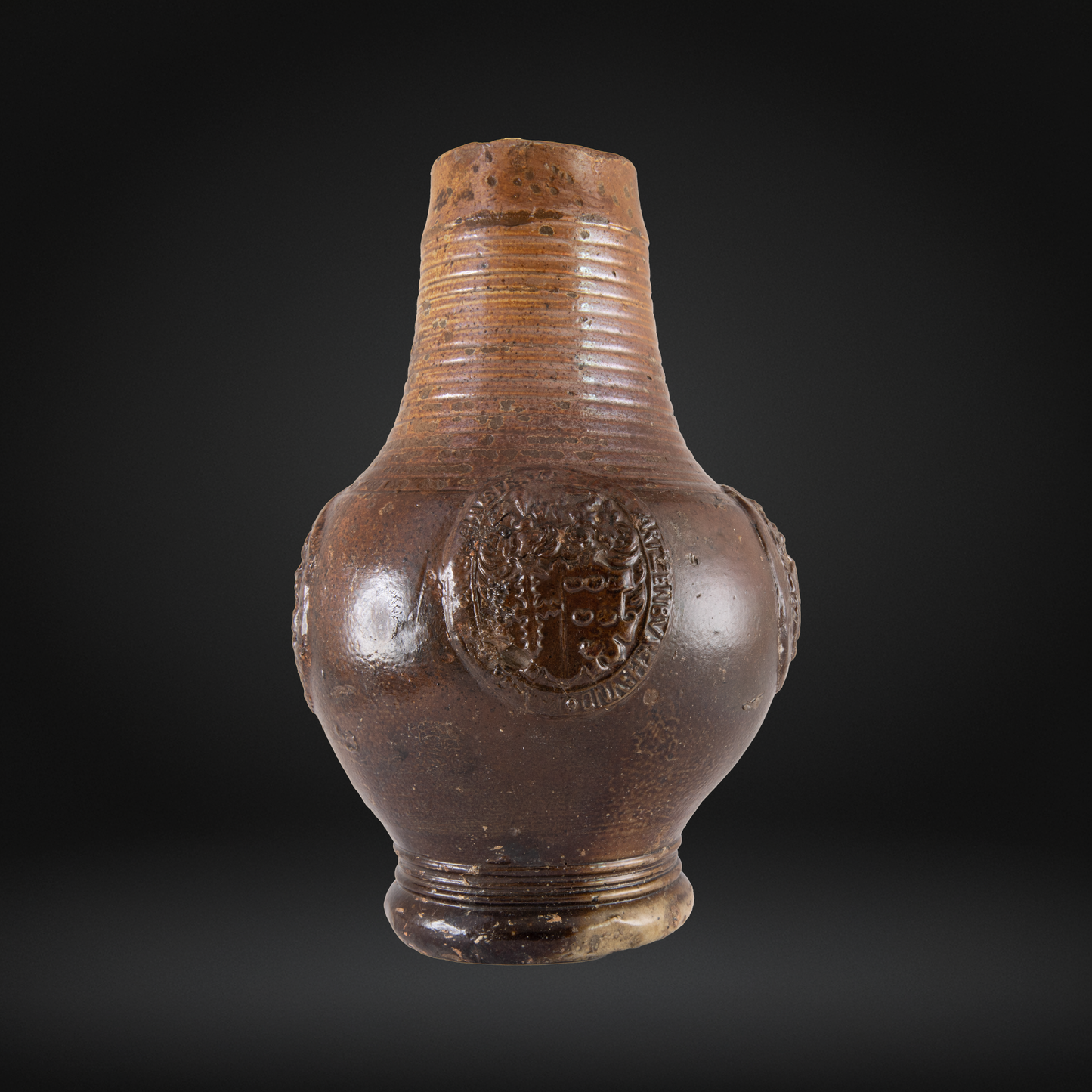 Raeren Stoneware Armorial Matrimonial Jug c1600 - von Schwarzenberg Coat of Arms