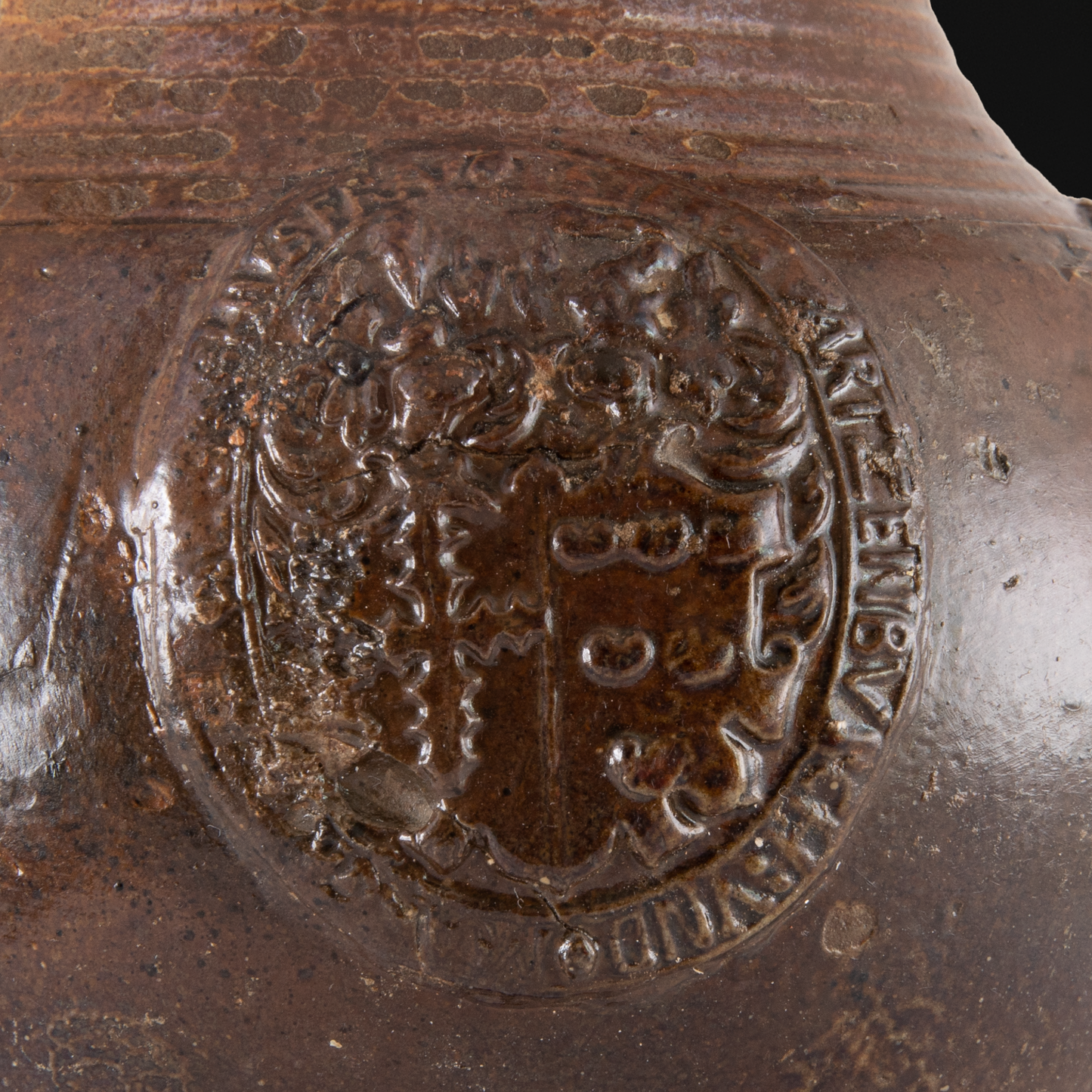 Raeren Stoneware Armorial Matrimonial Jug c1600 - von Schwarzenberg Coat of Arms
